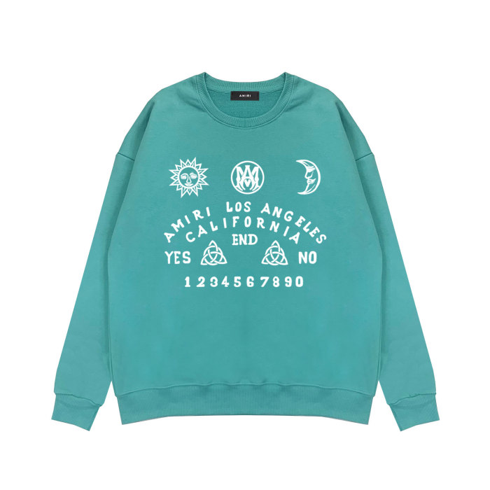 Sun, moon and stars letter print round neck sweatshirt