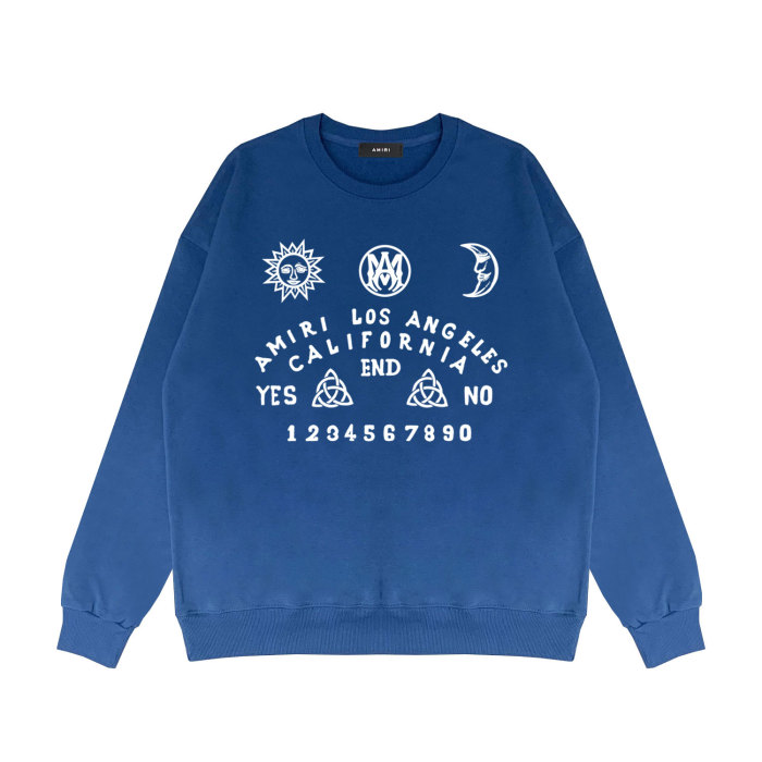 Sun, moon and stars letter print round neck sweatshirt