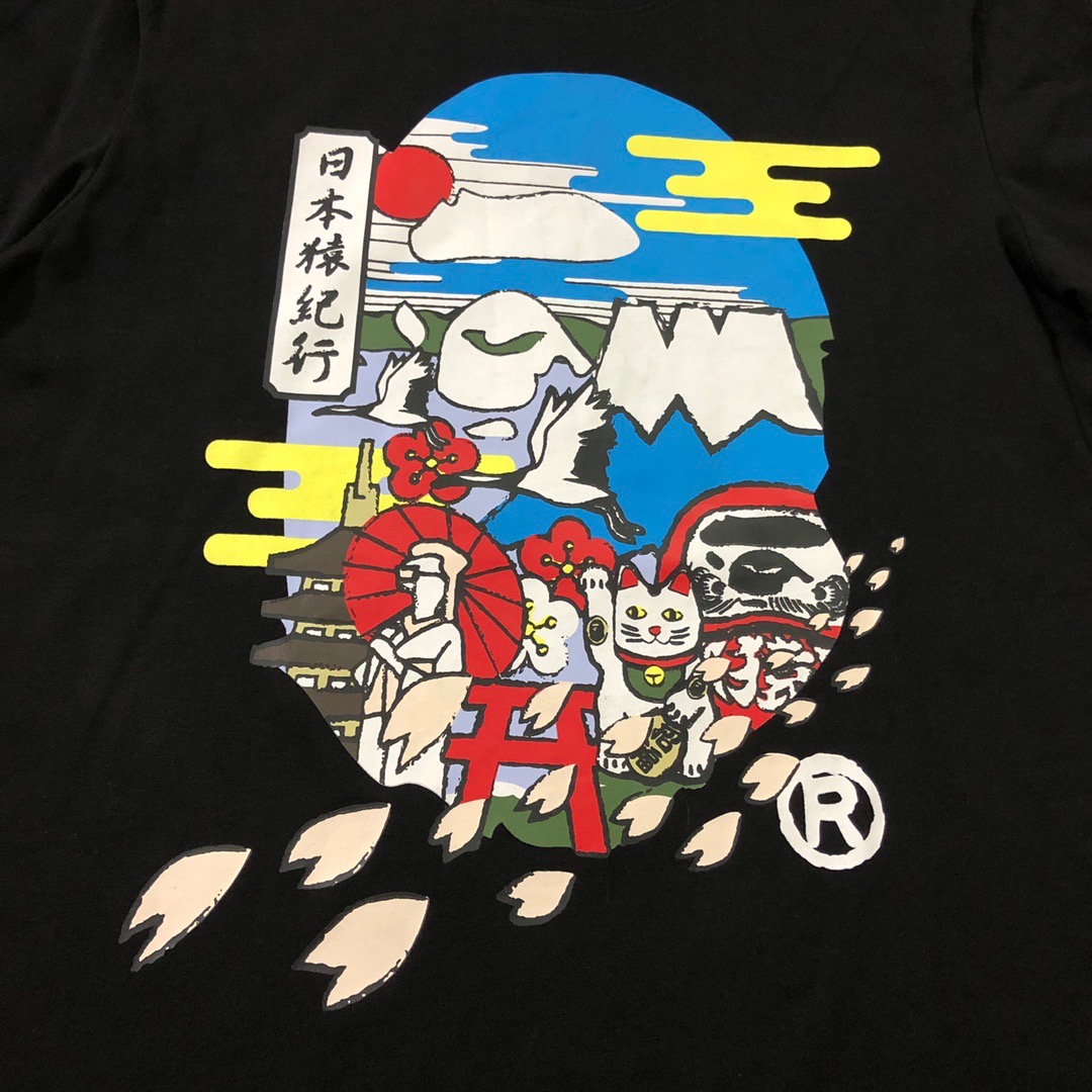 ukiyo-e style ape print short sleeve