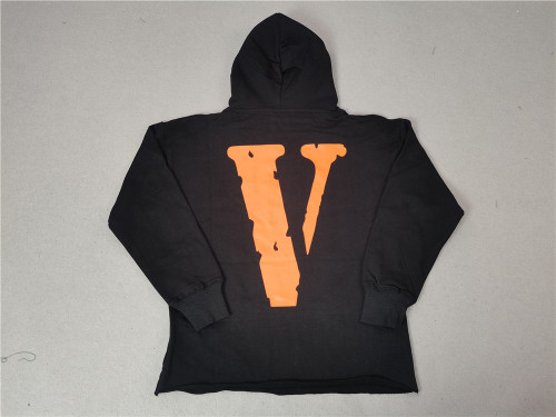 Orange big V logo hoodie