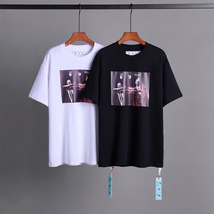 [oversized version]1:1 quality version Off-white Skull Writing Tee