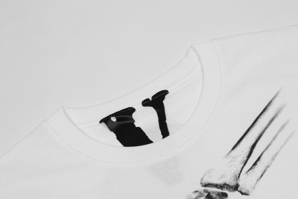 vlone x never brokr again bones tee