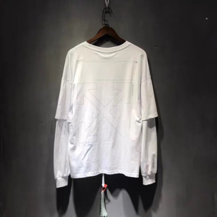 1:1 quality version Sketch Simple arrow fake two long sleeved T-shirt