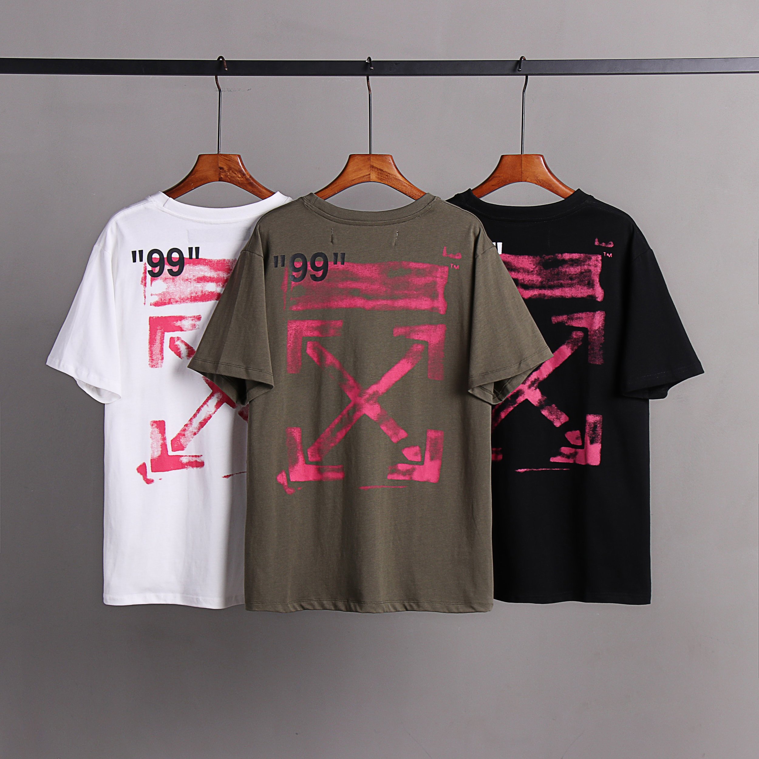 [buy more save more] [oversized version]1:1 quality version paint graffiti arrow logo short sleeve