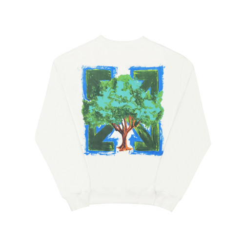1:1 quality version Green tree print round neck sweatshirt 2 color