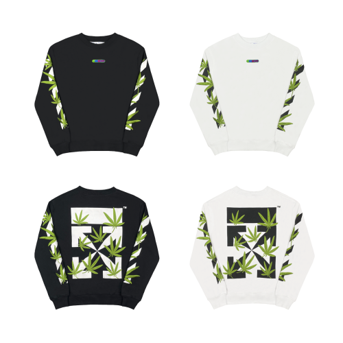 1:1 quality version Embroidered leaves arrow round neck sweatshirt