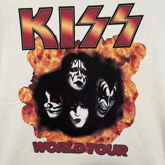 Kiss heavy metal rock band World Tour Limited Washed tee