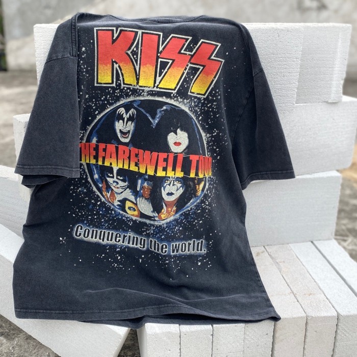 Kiss heavy metal rock band Christmas Tour Limited Washed tee