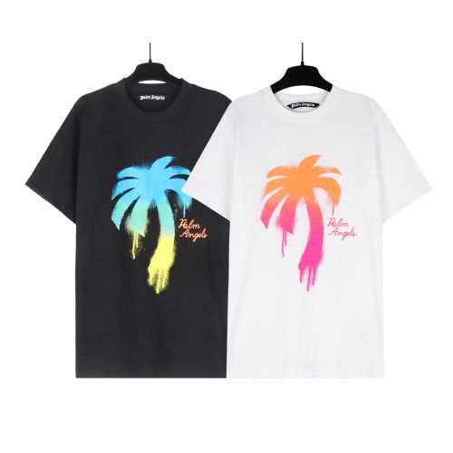 Fluorescent spray painted coconut tee