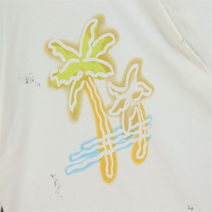 Fluorescent Yellow Coconut Do old style tee