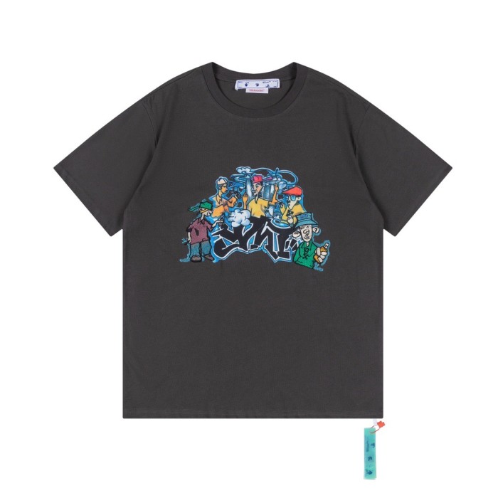 1:1 quality version Embroidered monogram Doodle tee 2 colors