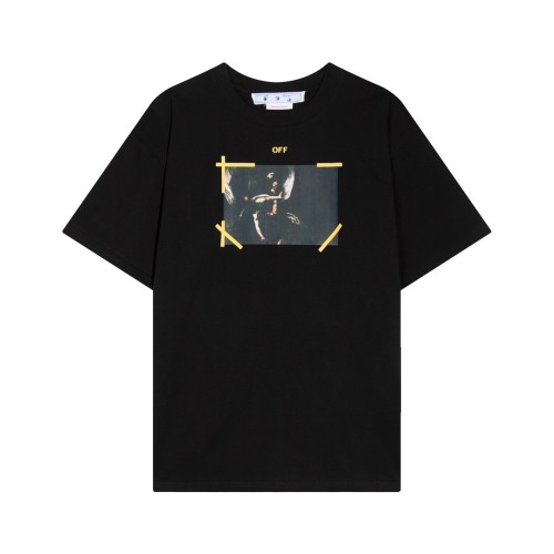 1:1 quality version Yellow arrow Oil Painting tee 2 colors