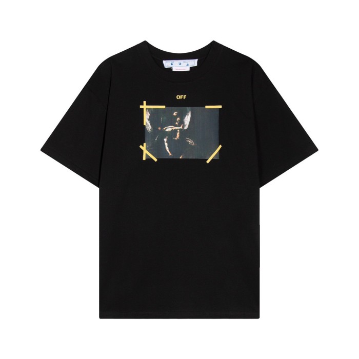 [oversized version]1:1 quality version Yellow arrow Oil Painting tee 2 colors