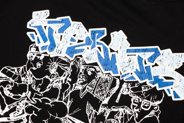 1:1 quality version Graffiti style character print tee 2 colors