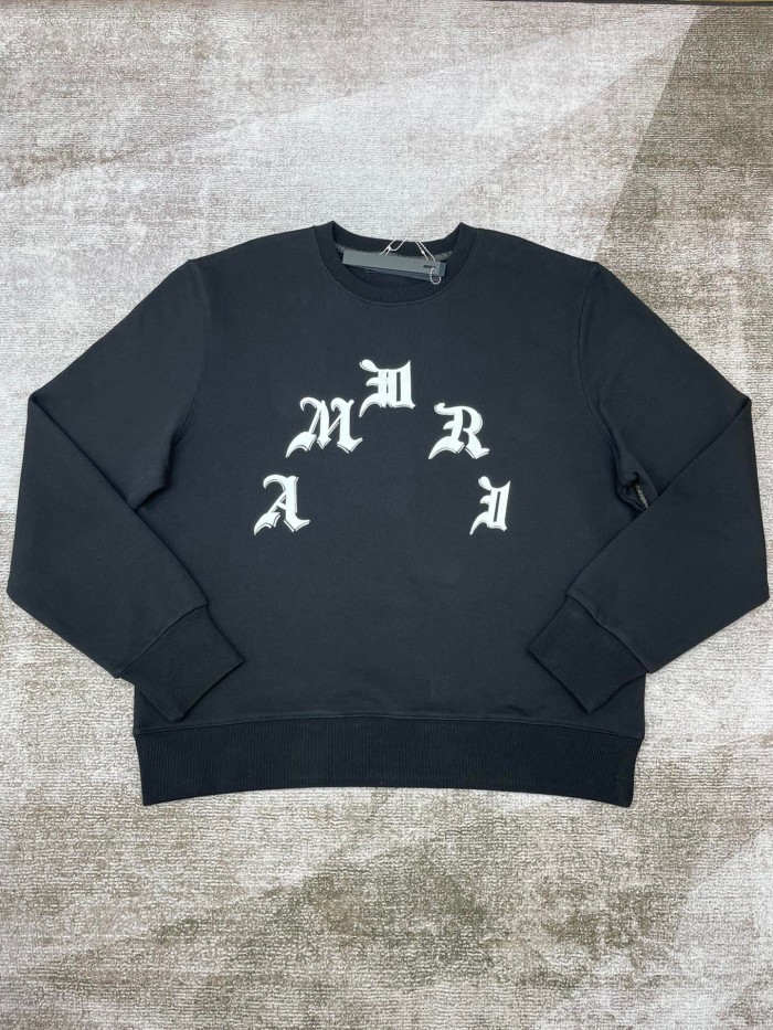 1:1 quality version Peak-shaped Sanskrit alphabet print round neck pullover sweatshirt