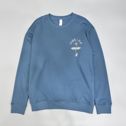 1:1 quality version Old Horseshoe Cross Print Crew Neck Pullover Blue Sweatshirt