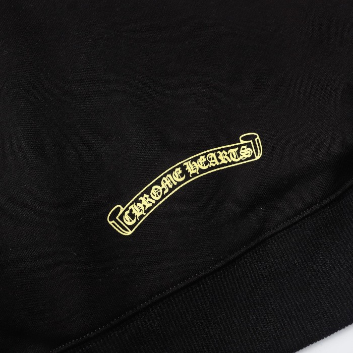 Yellow dagger print zipper hoodie