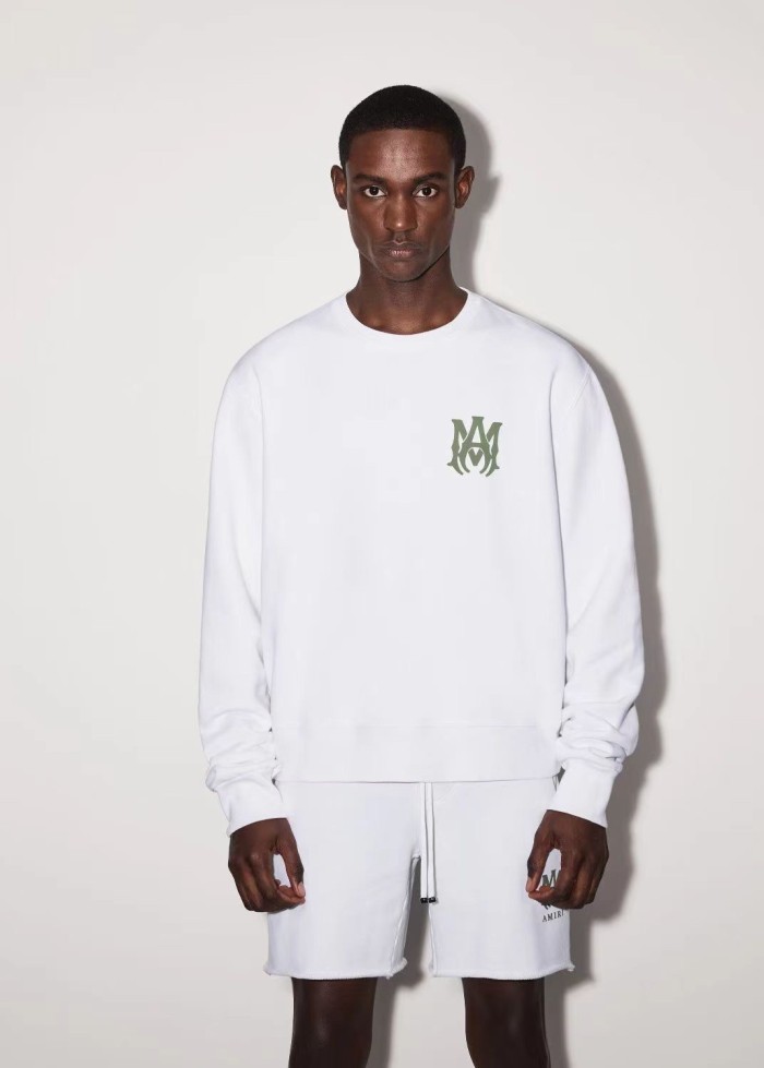1:1 quality version White green print round neck pullover sweatshirt