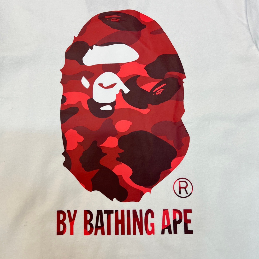 1:1 quality version camouflage great ape head letter print tee 6 colors