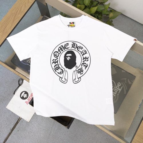 1:1 quality version Ape head cross pattern printed tee 2 colors