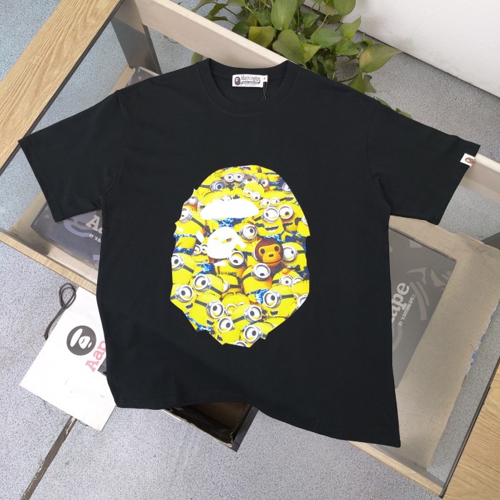 1:1 quality version Ape head multiple small yellow man pattern tee 2 colors