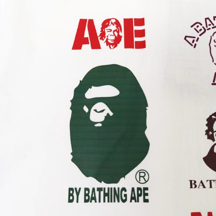 1:1 quality version Ape head multi-logo logo pattern letter print tee 2 colors