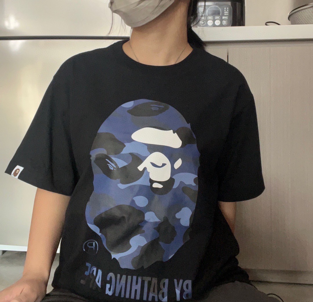 1:1 quality version camouflage great ape head letter print tee 6 colors