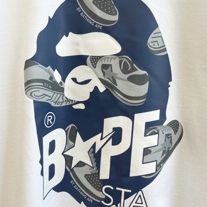 Ape letters loafers pattern short-sleeved T-shirt