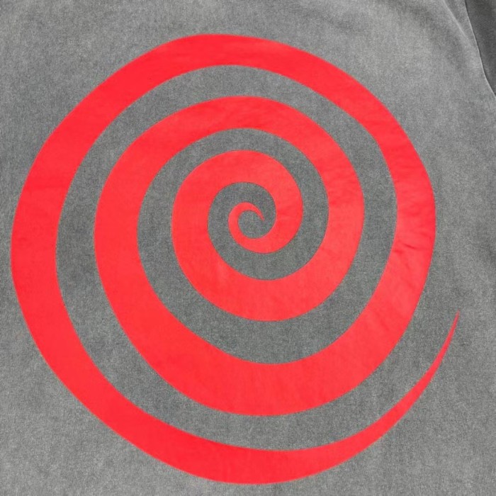 1:1 quality version Spiral circle print washed tee