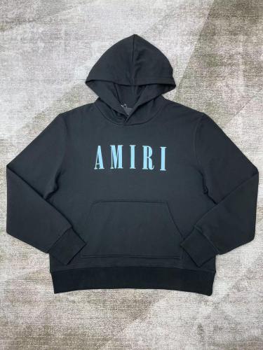 1:1 quality version Blue classic letter logo printed hoodie black
