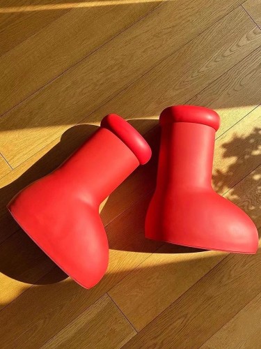 Astro Big Red Boots [with MSCHF logo on bottom]