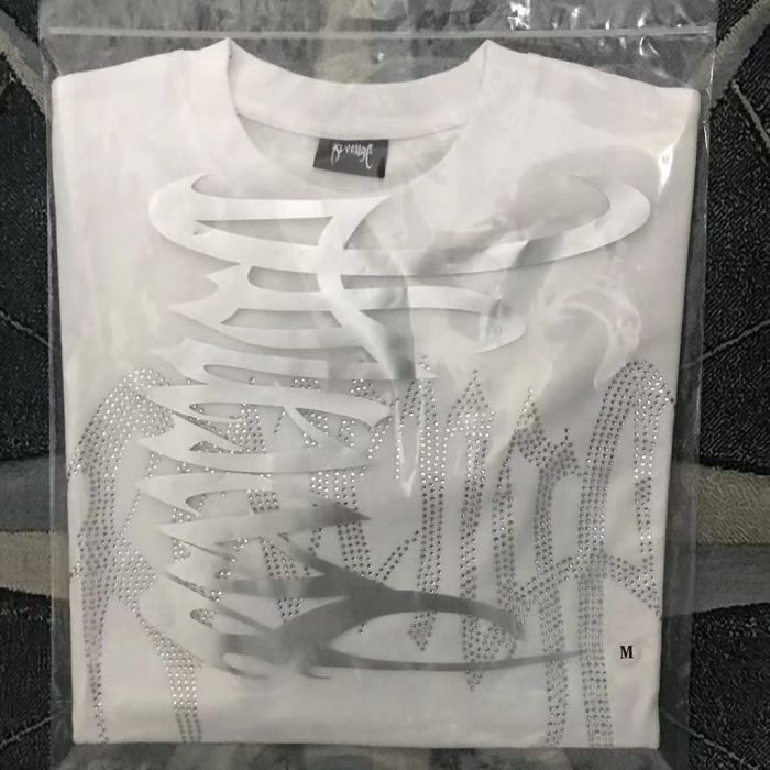 White high-temperature iron-on short-sleeved T-shirt