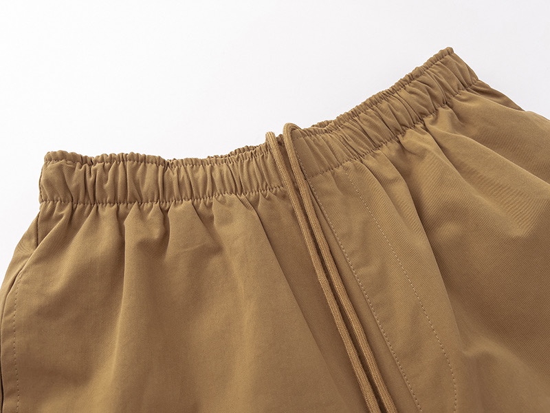[buy more save more]small logo print cotton black khaki shorts