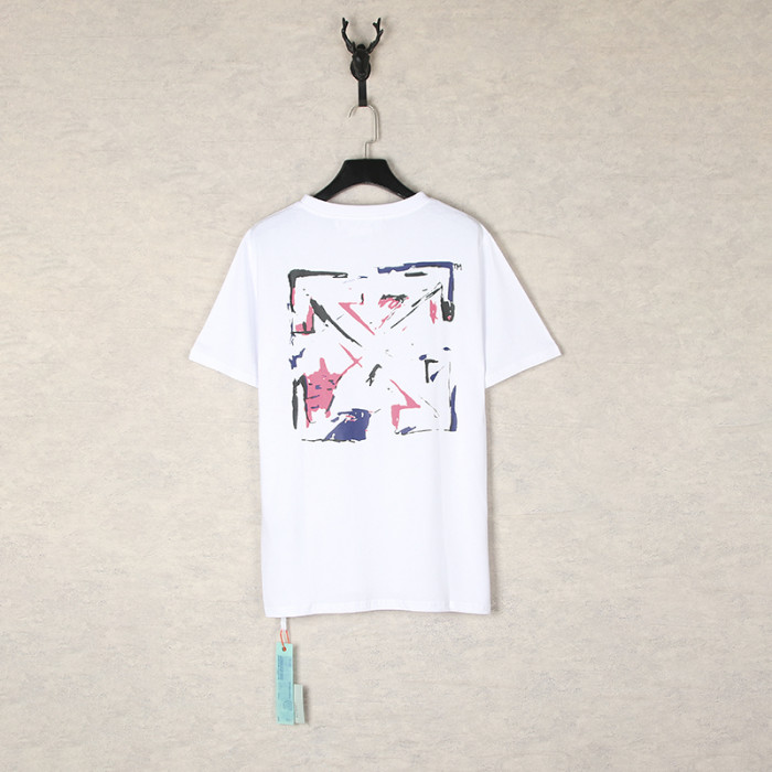 Hand-painted oil painting watercolor graffiti arrow print tee