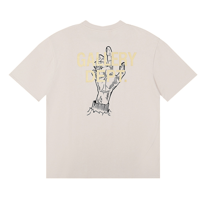 [buy more save more] slogan gesture foil letter print loose round neck tee 2 colors