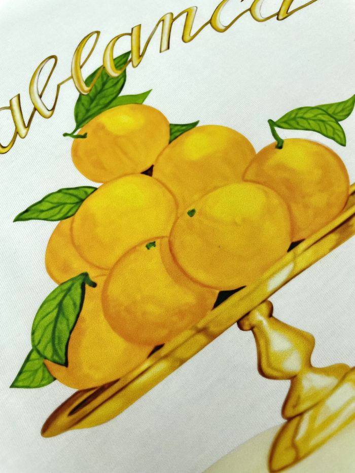1:1 quality version Casablanca Orange fruit plate letter print shirt