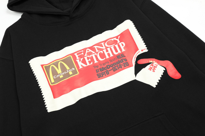 McDonald's co-branded ketchup badge print sweatshirt hoodie