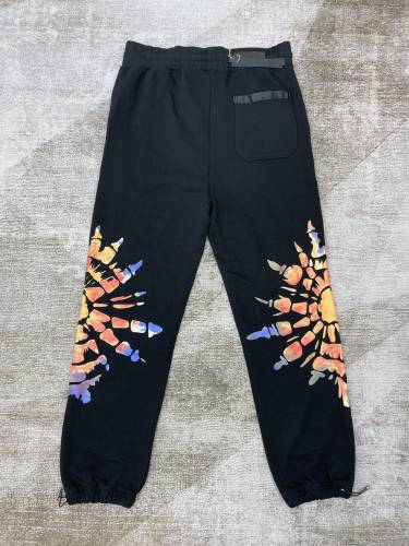 1:1 quality version Sun swirl blue flame print sweat pants