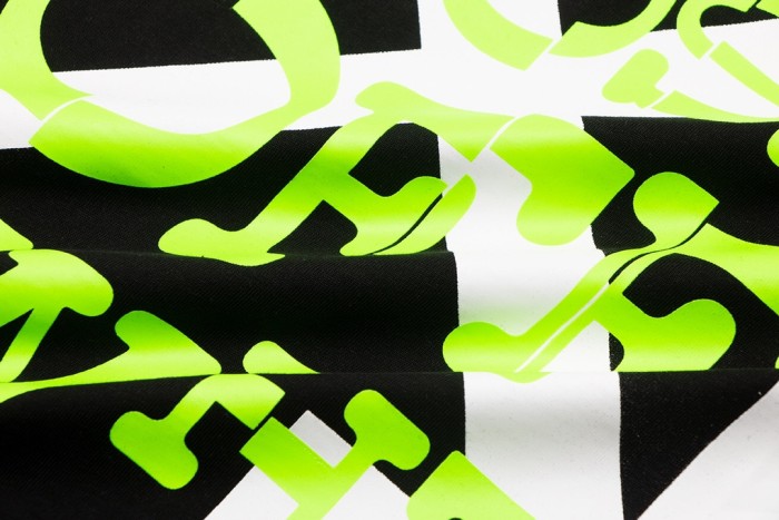 1:1 quality version Green paint letter arrow short sleeve T-shirt