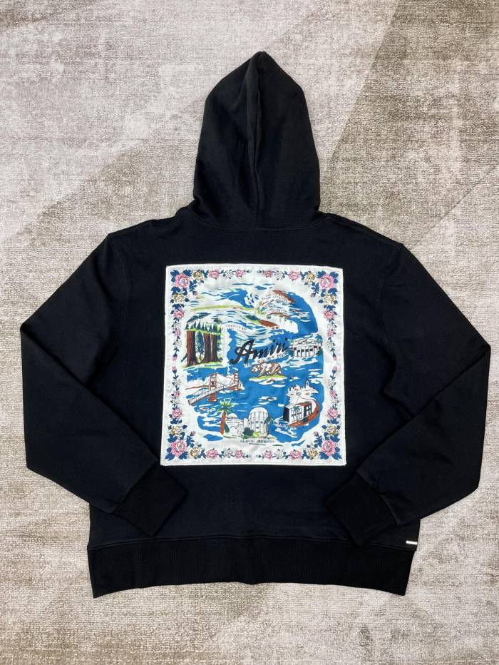 1:1 quality version Colorful patch embroidery terry sweatshirt hoodie
