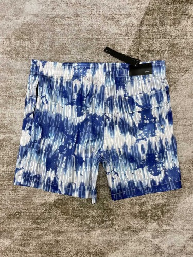1:1 quality version Dark blue tie-dye silk shorts
