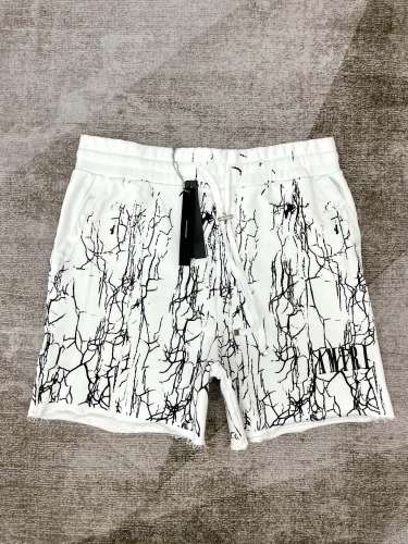 1:1 quality version White & Black cracked printed shorts