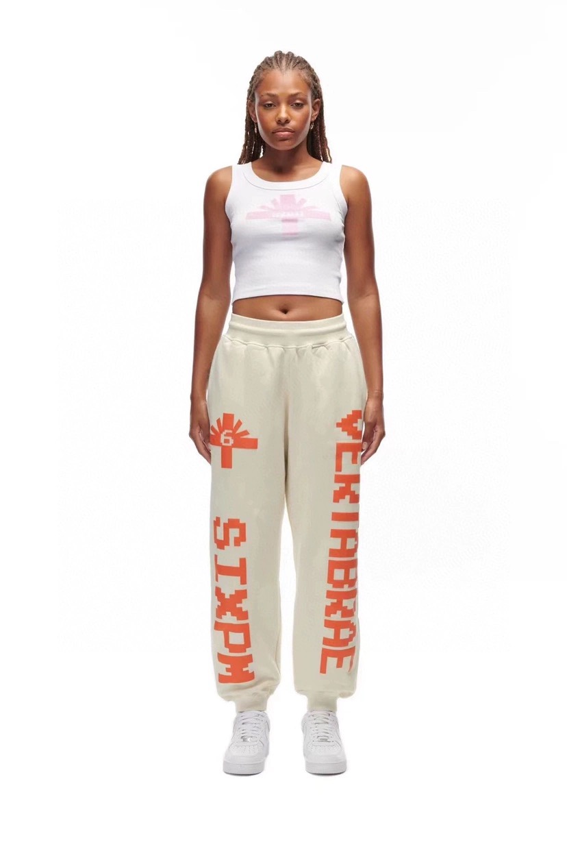 [buy more save more]pixel style letter print sweatpants 4 colors