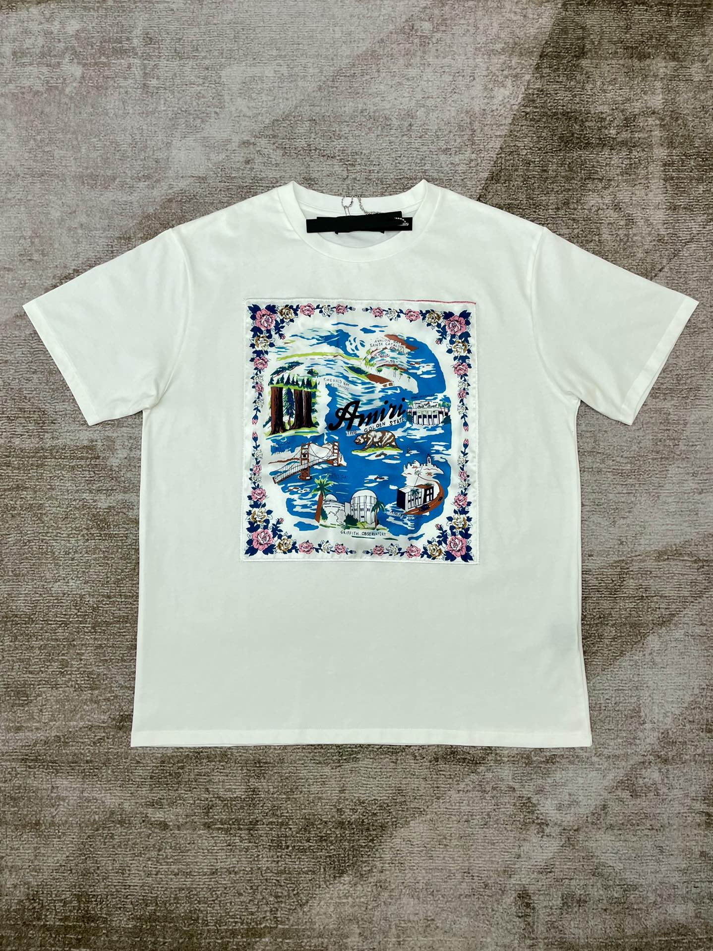 [buy more save more] 1:1 quality version new harbor scenery patch short sleeve tee 2 colors