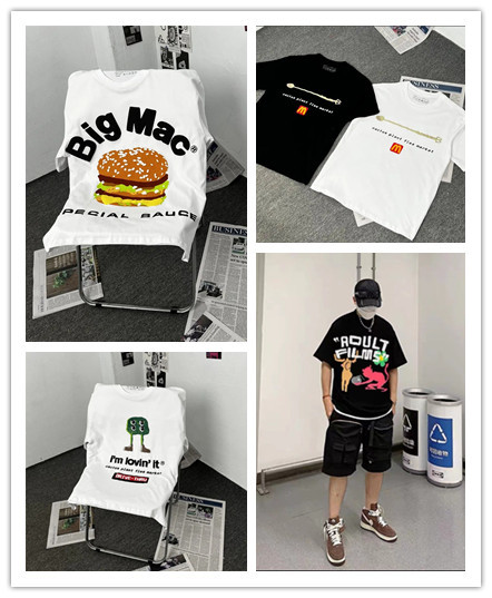 Cartoon burger villain foam short sleeve tee 5 colors