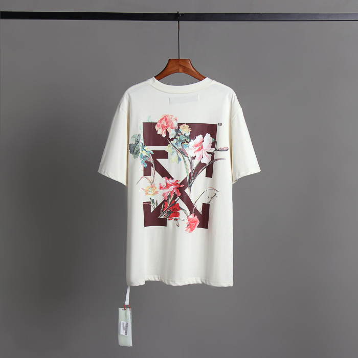 [oversized version]1:1 quality version Floral wrap tape print tee 2 colors