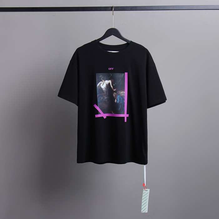 [oversized version]1:1 quality version Purple Arrow Black and White tee