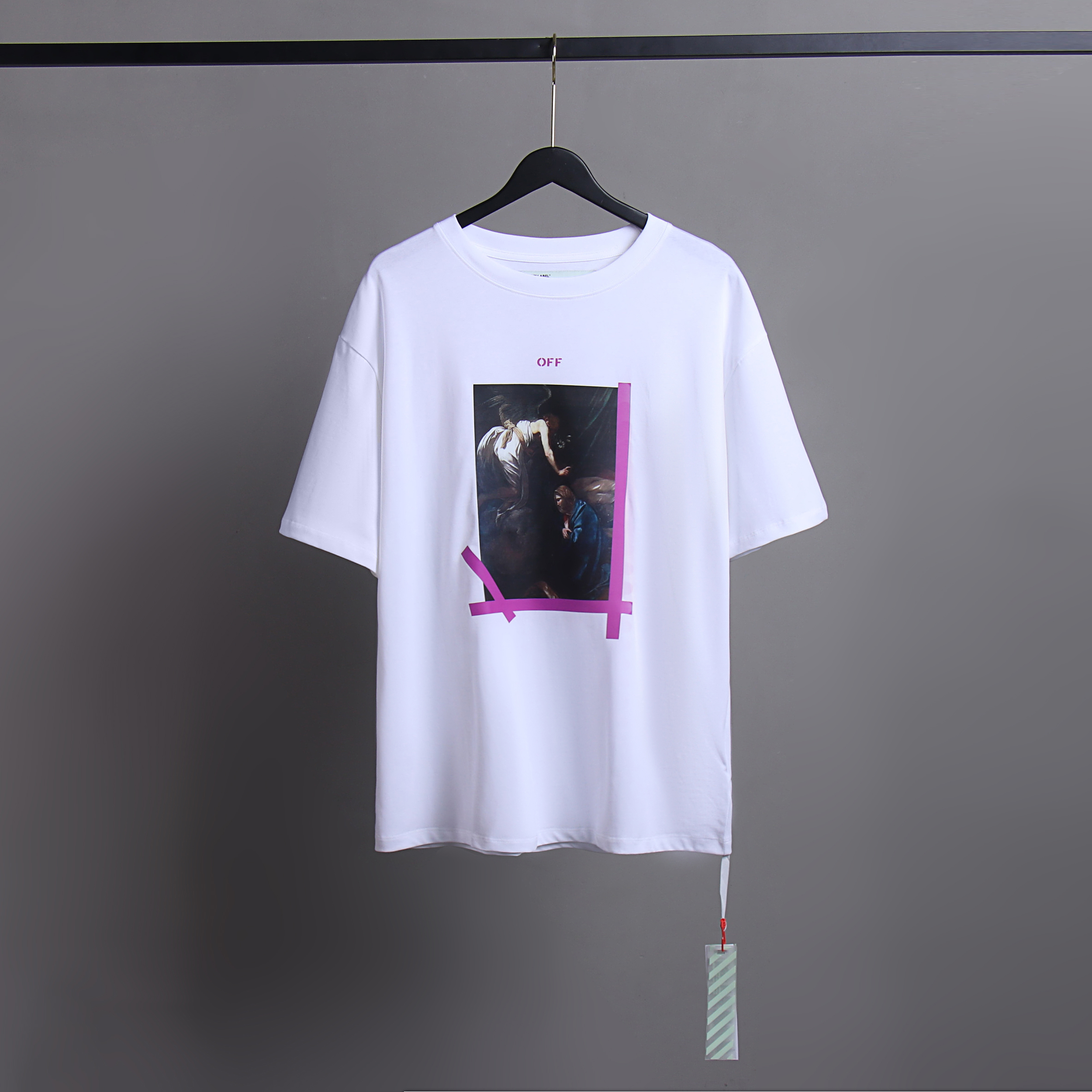 [buy more save more] [oversized version]1:1 quality version purple arrow black and white tee