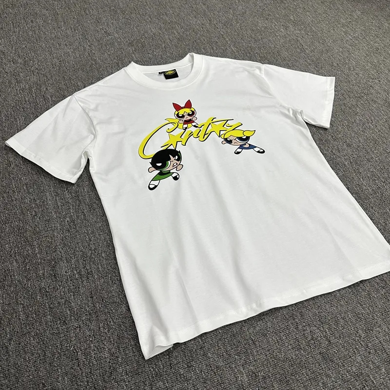 three small cartoon character print tee