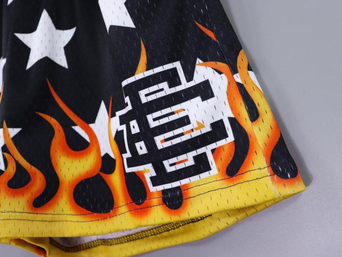Flaming star print shorts